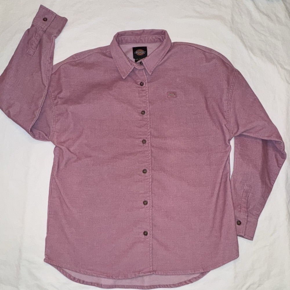 Dickies Viral Mauve Pink corduroy Shirt Jacket Womens M Button-Up Shacket Soft‎